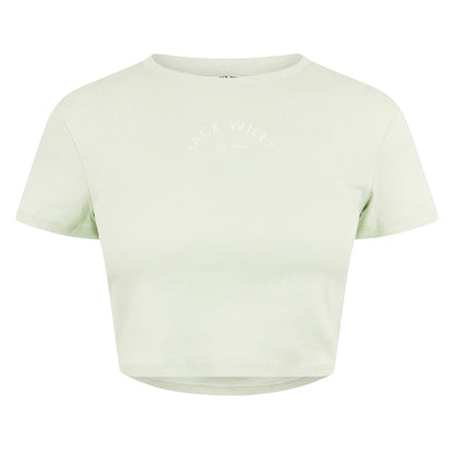 Seaglass - Front - Jack Wills Womens-Ladies 1 Cotton Crop T-Shirt