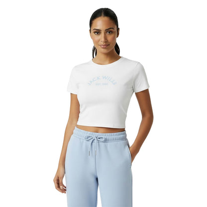 White - Side - Jack Wills Womens-Ladies 1 Cotton Crop T-Shirt