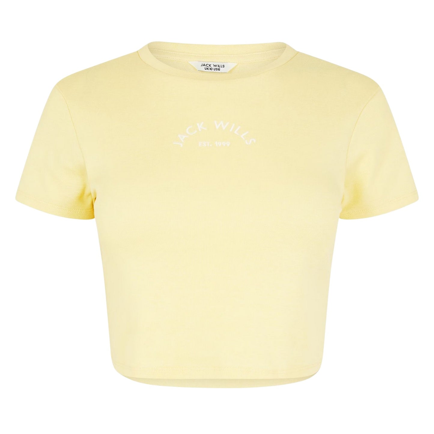 Buttercream - Front - Jack Wills Womens-Ladies 1 Cotton Crop T-Shirt