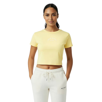 Buttercream - Side - Jack Wills Womens-Ladies 1 Cotton Crop T-Shirt