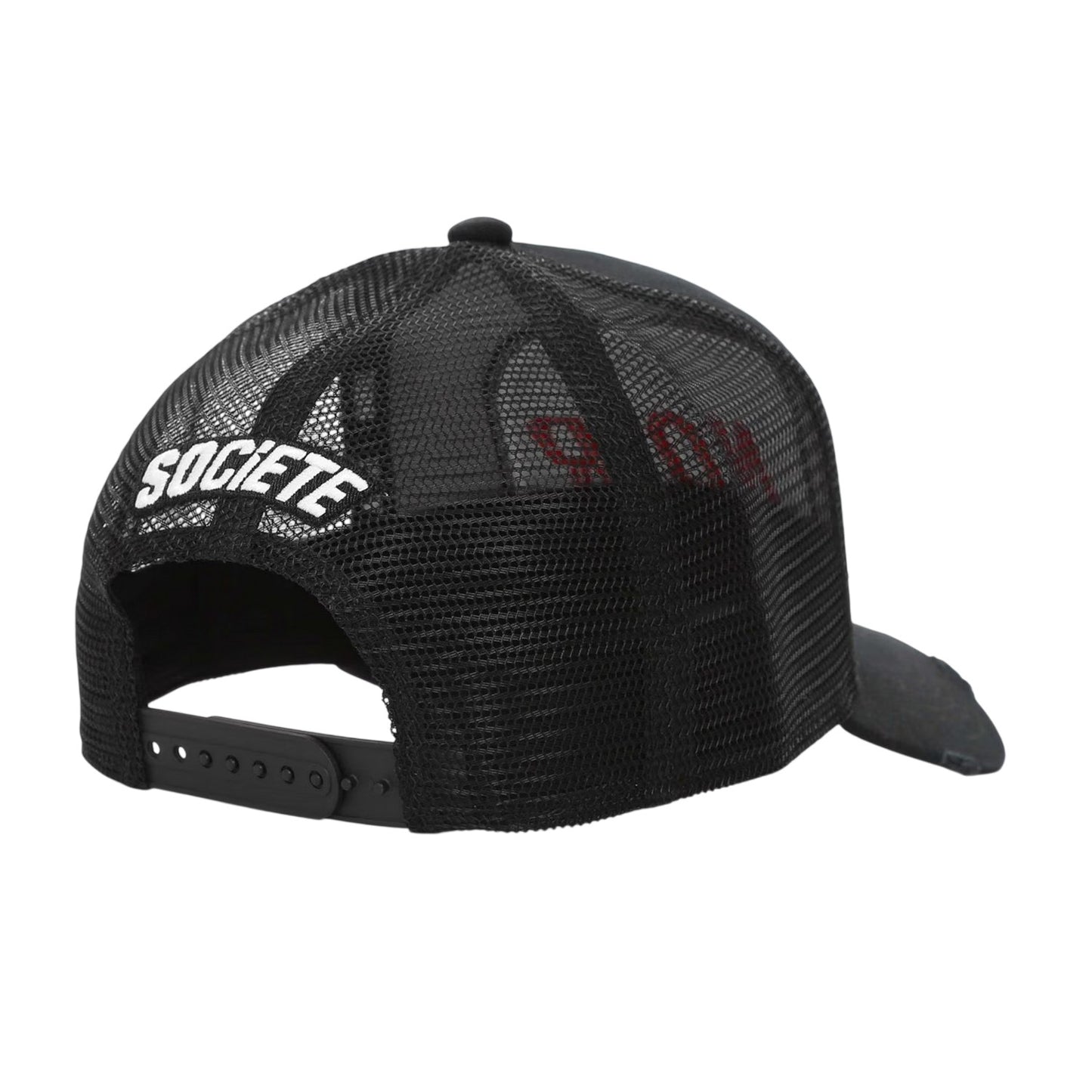 Red-Black - Back - Societe Noir Mens Logo Mesh Trucker Cap