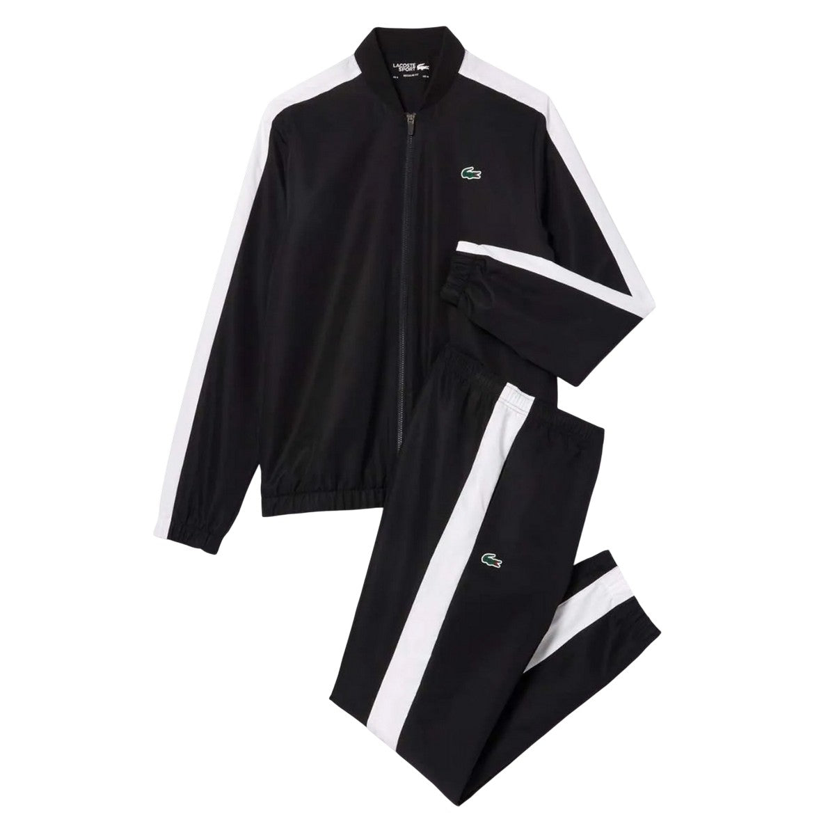 Black-White - Front - Lacoste Mens Colourblock Tennis Tracksuit Set