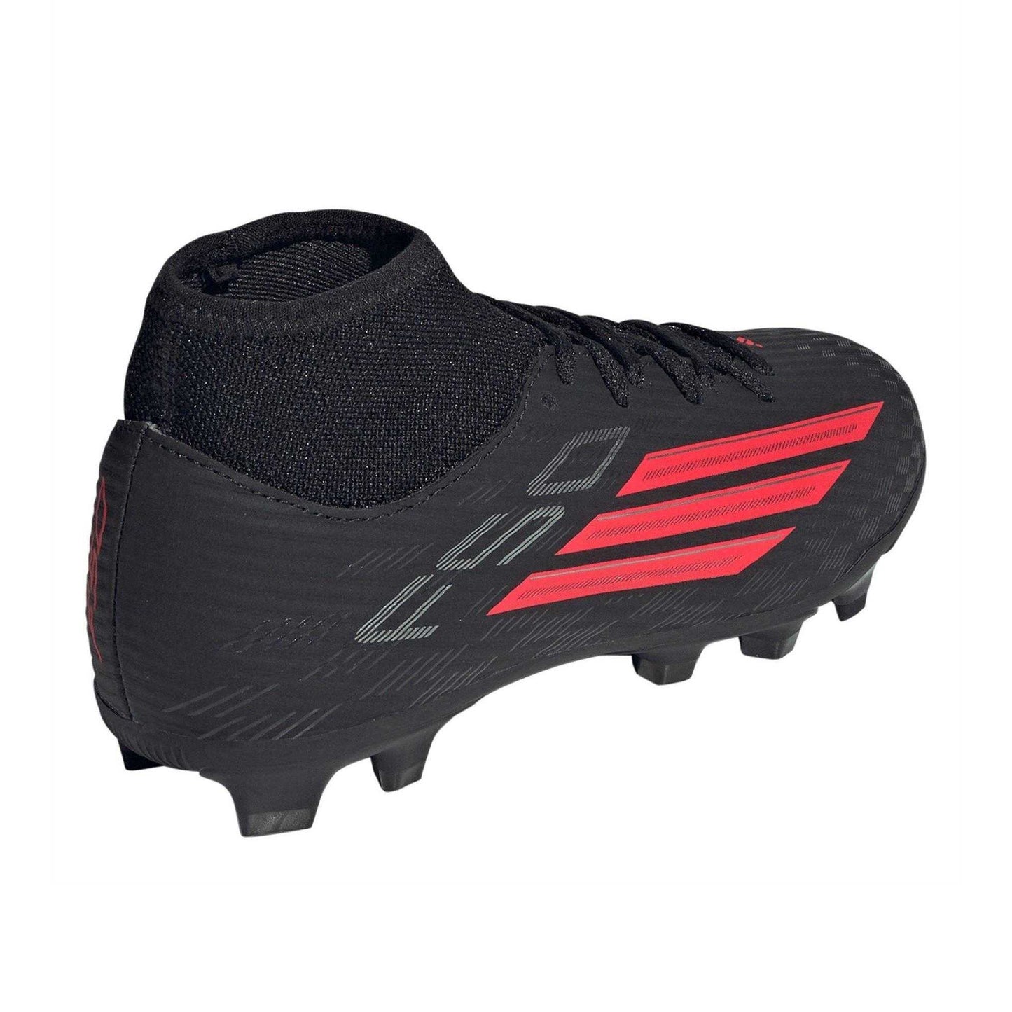Black-Red - Back - Adidas Childrens-Kids F50 Club Firm Ground Football Boots