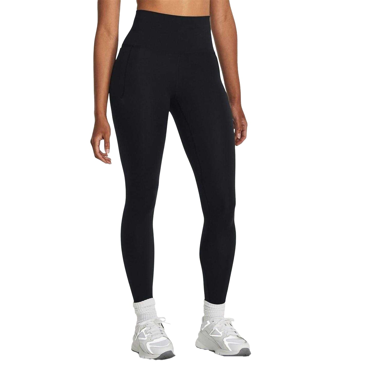 Black - Side - Under Armour Womens-Ladies Meridian Shaping Leggings
