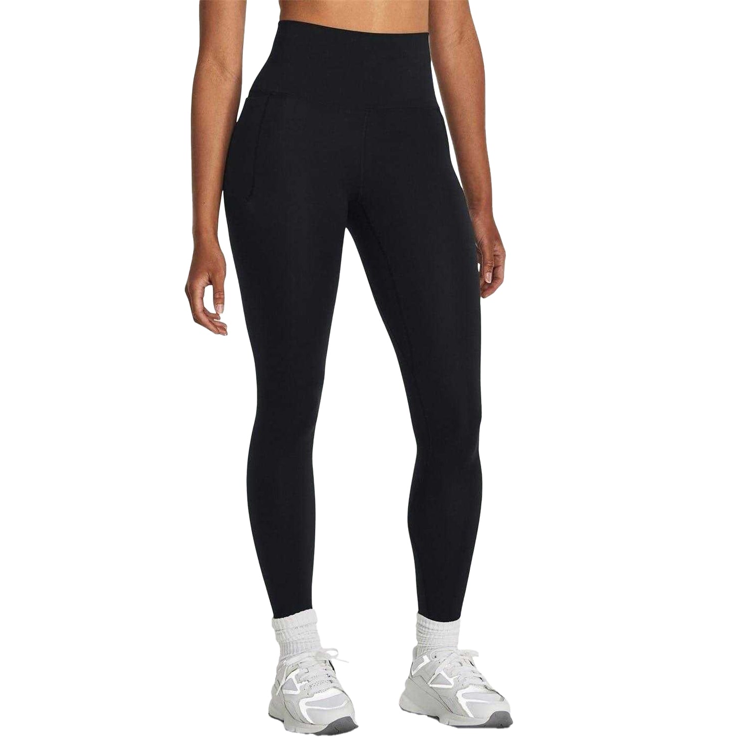 Black - Side - Under Armour Womens-Ladies Meridian Shaping Leggings