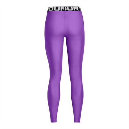 Purple - Back - Under Armour Womens-Ladies HeatGear Shine Leggings