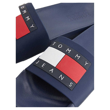 Navy - Lifestyle - Tommy Jeans Mens Flag Logo Moulded Footbed Sliders