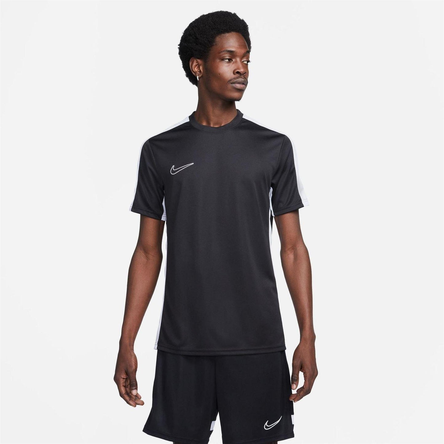 Black-White - Front - Nike Mens Academy Training T-Shirt