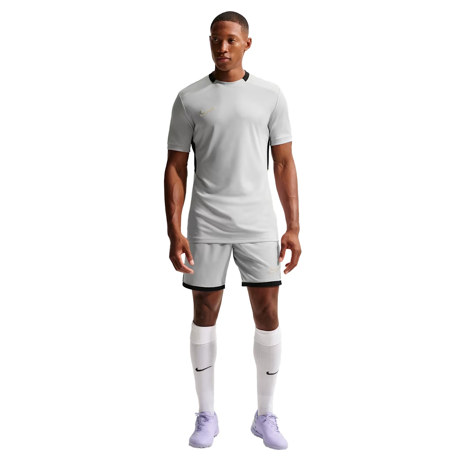 Grey-Gold - Side - Nike Mens Academy Training T-Shirt