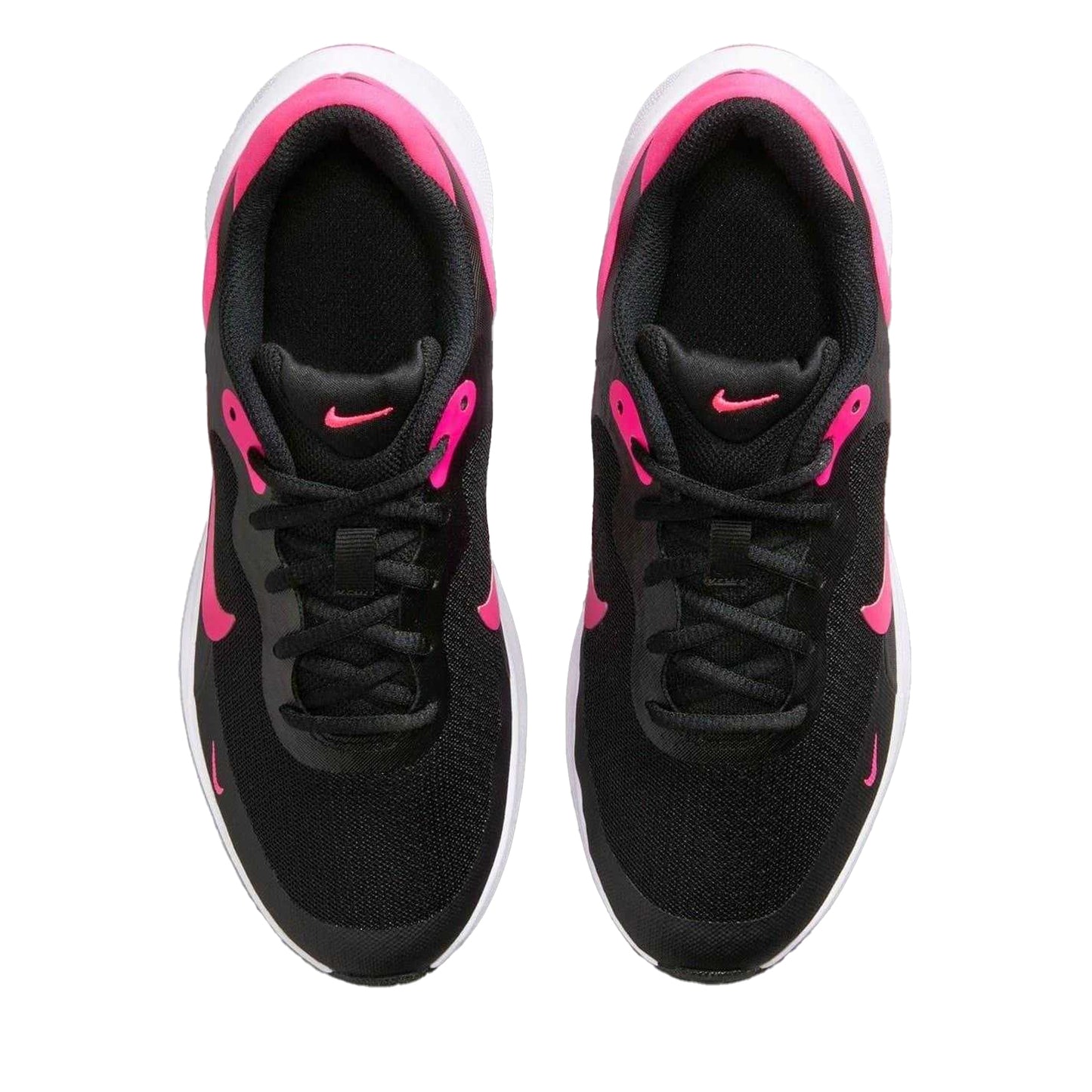 Black-Pink - Lifestyle - Nike Childrens-Kids Revolution 7 Swoosh Mesh Trainers