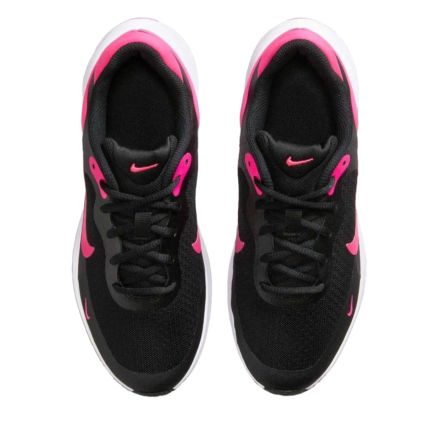 Black-Pink - Lifestyle - Nike Childrens-Kids Revolution 7 Swoosh Mesh Trainers