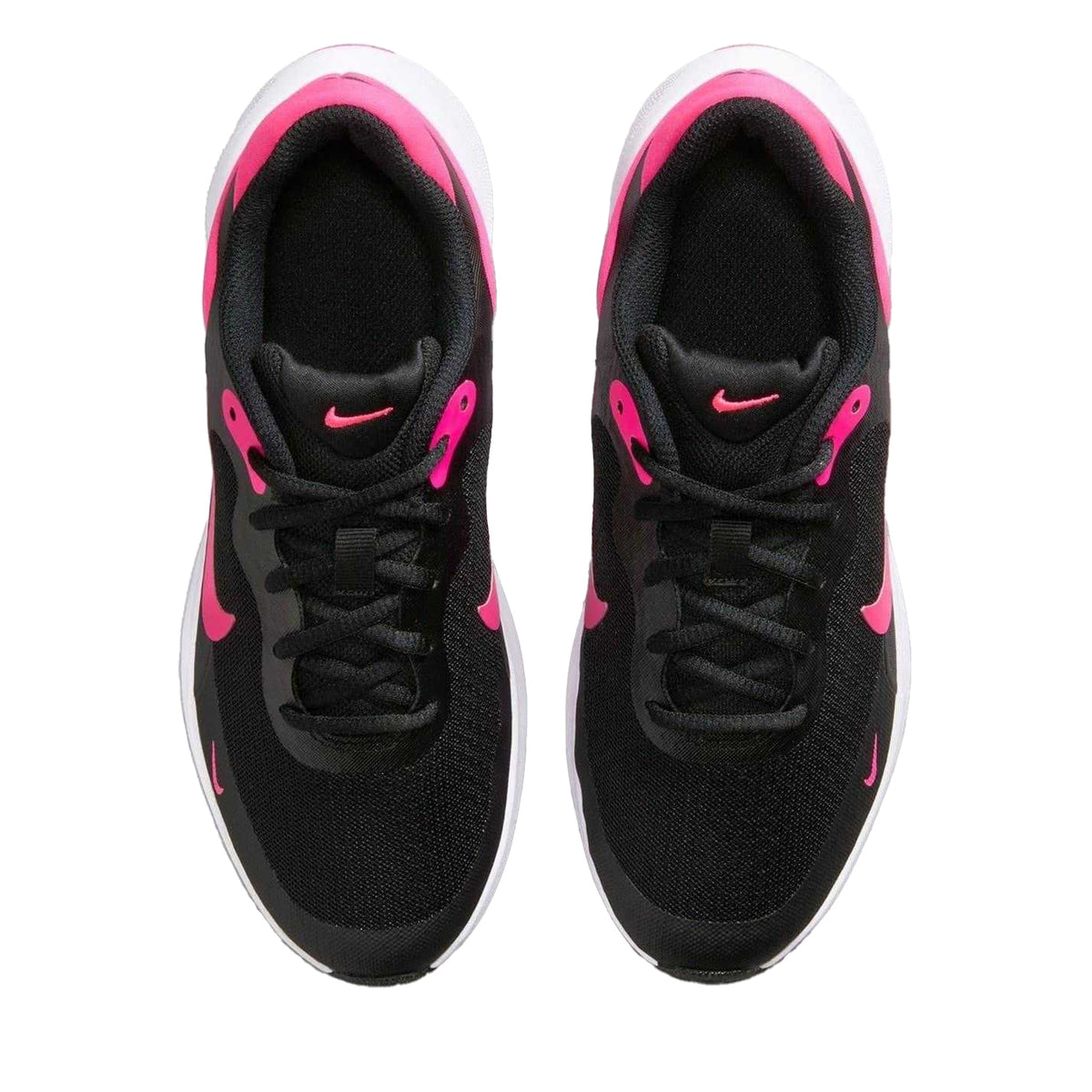 Black-Pink - Lifestyle - Nike Childrens-Kids Revolution 7 Swoosh Mesh Trainers