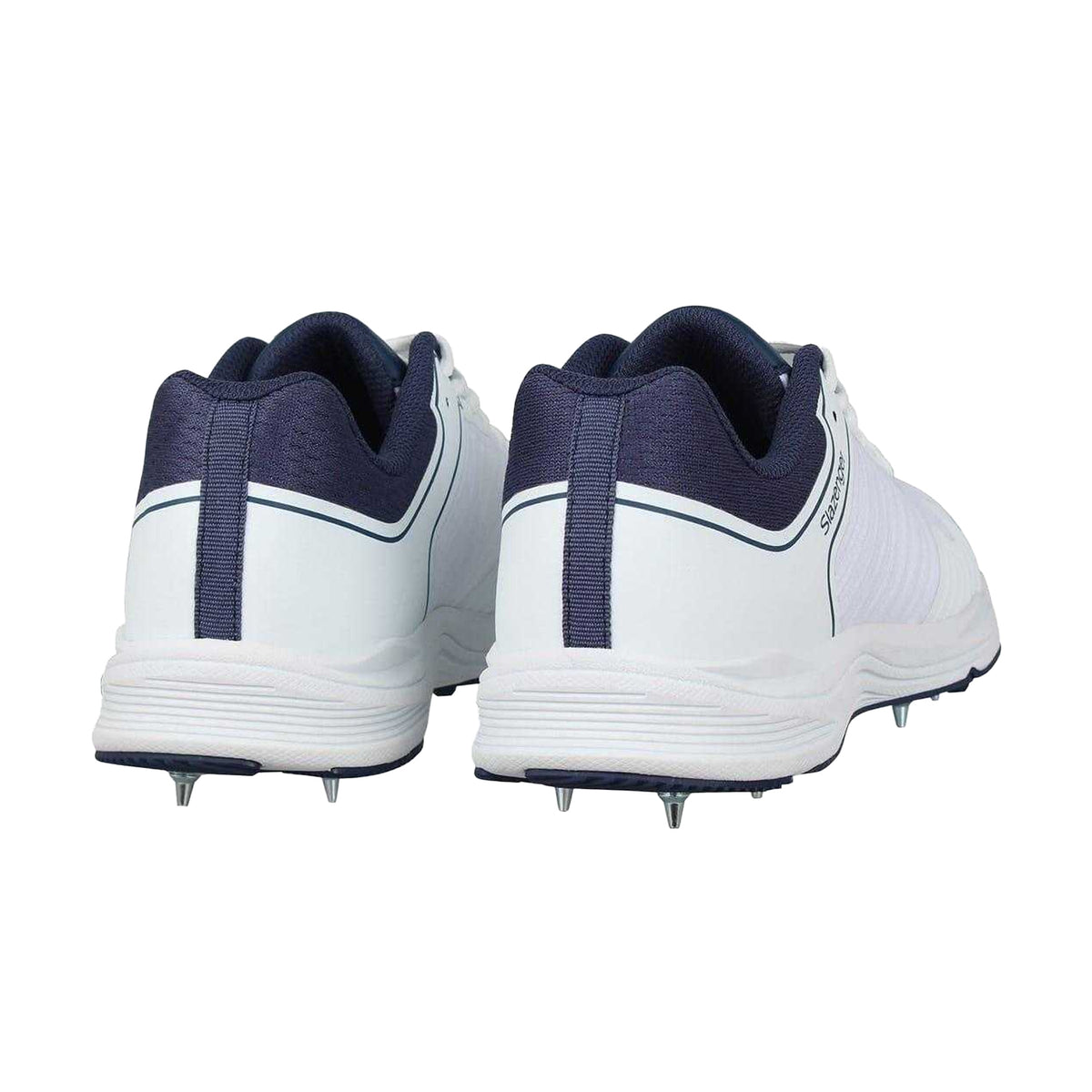 White-Navy - Back - Slazenger Mens Cricket Spikes