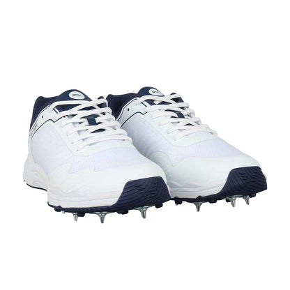 White-Navy - Pack Shot - Slazenger Mens Cricket Spikes