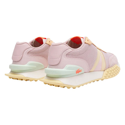 Purple-Yellow - Back - Lacoste Womens-Ladies L-Spin Deluxe Leather Trainers