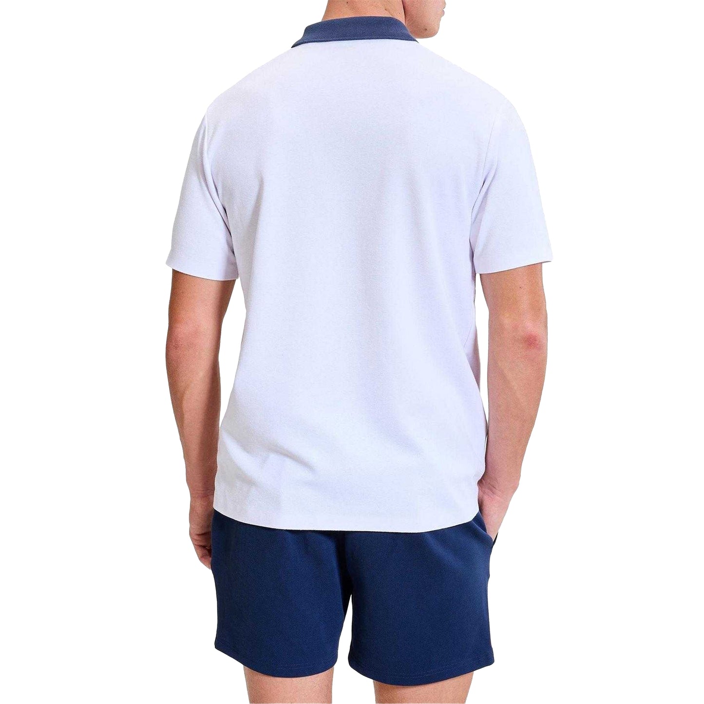 White-Navy - Back - Ellesse Mens Vergo Polo Shirt