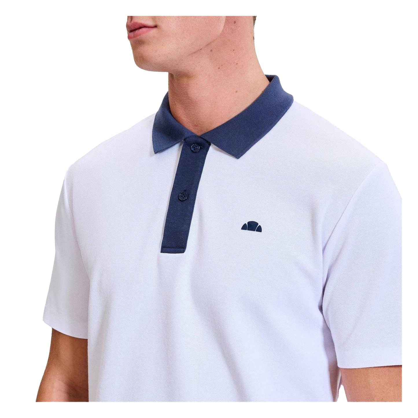 White-Navy - Side - Ellesse Mens Vergo Polo Shirt