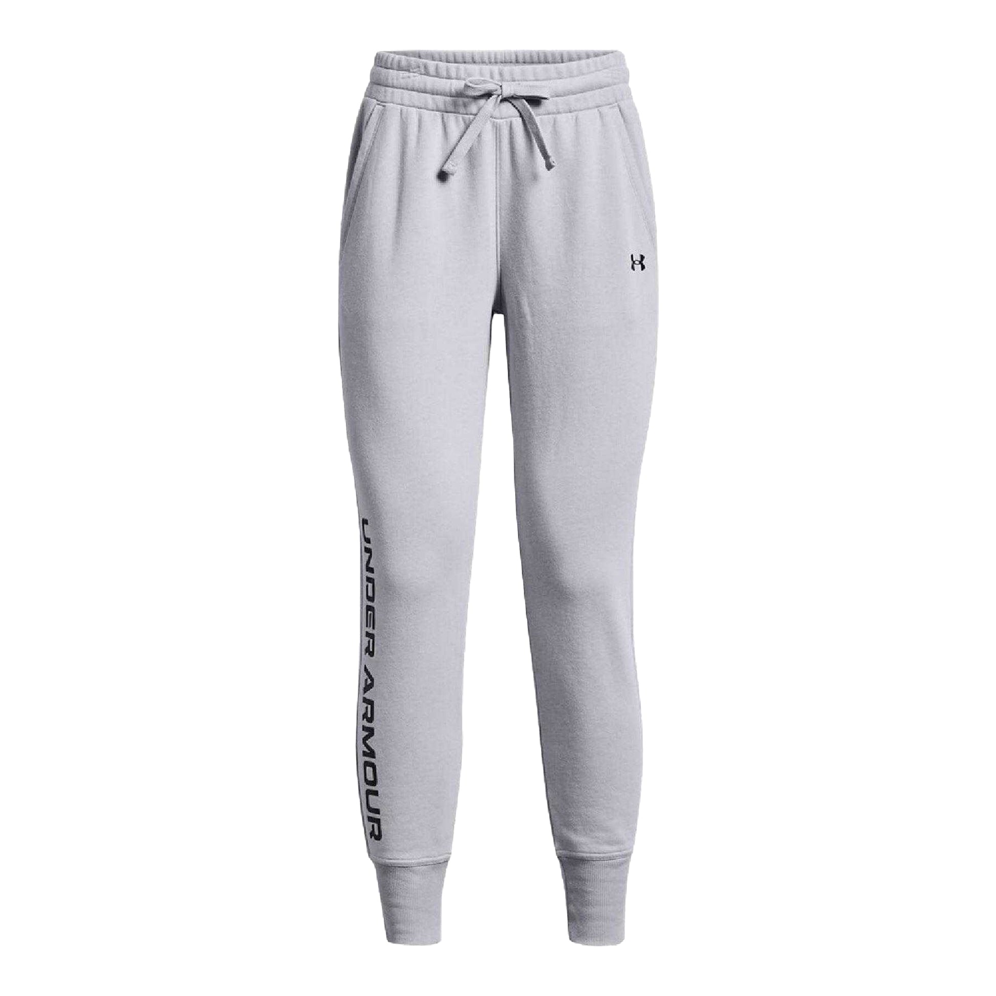 Grey - Front - Under Armour Womens-Ladies Rival Fleece Joggers