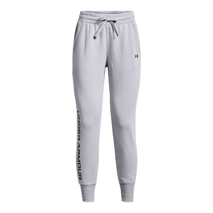 Grey - Front - Under Armour Womens-Ladies Rival Fleece Joggers