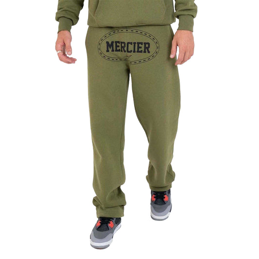 Khaki Green - Front - Mercier Mens Maison Regular Joggers