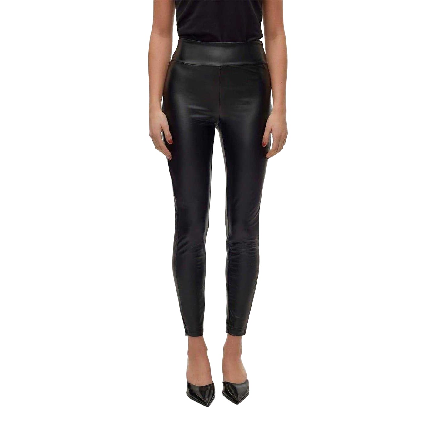 Black - Lifestyle - Vero Moda Womens-Ladies Faux Leather Leggings