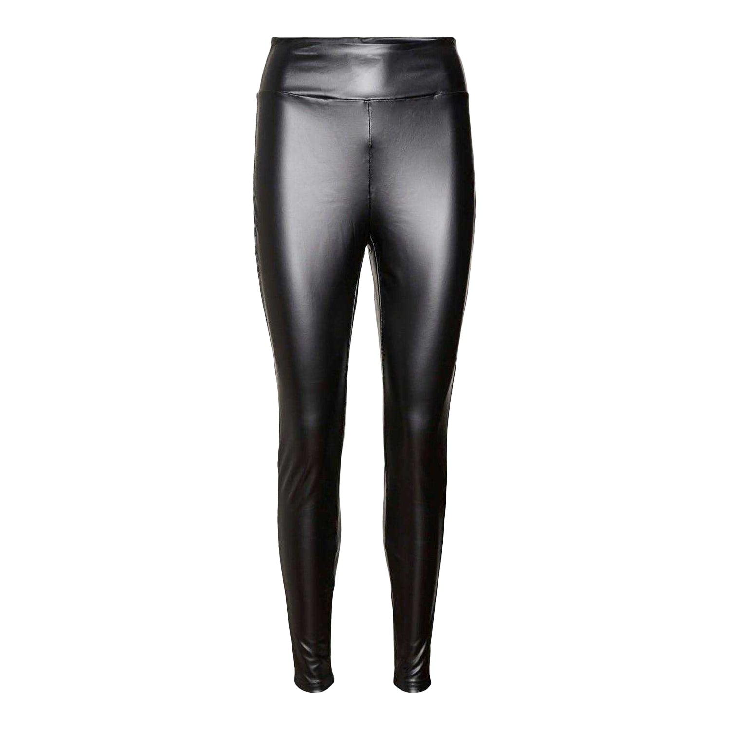 Black - Front - Vero Moda Womens-Ladies Faux Leather Leggings