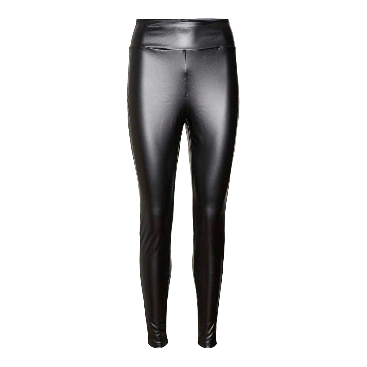 Black - Front - Vero Moda Womens-Ladies Faux Leather Leggings