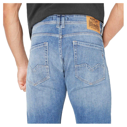 Medium Blue - Side - Replay Mens Rocco Denim Jeans