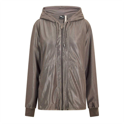 Purple - Front - Puma Womens-Ladies Metallic Hooded Jacket