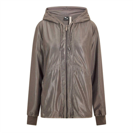 Purple - Front - Puma Womens-Ladies Metallic Hooded Jacket