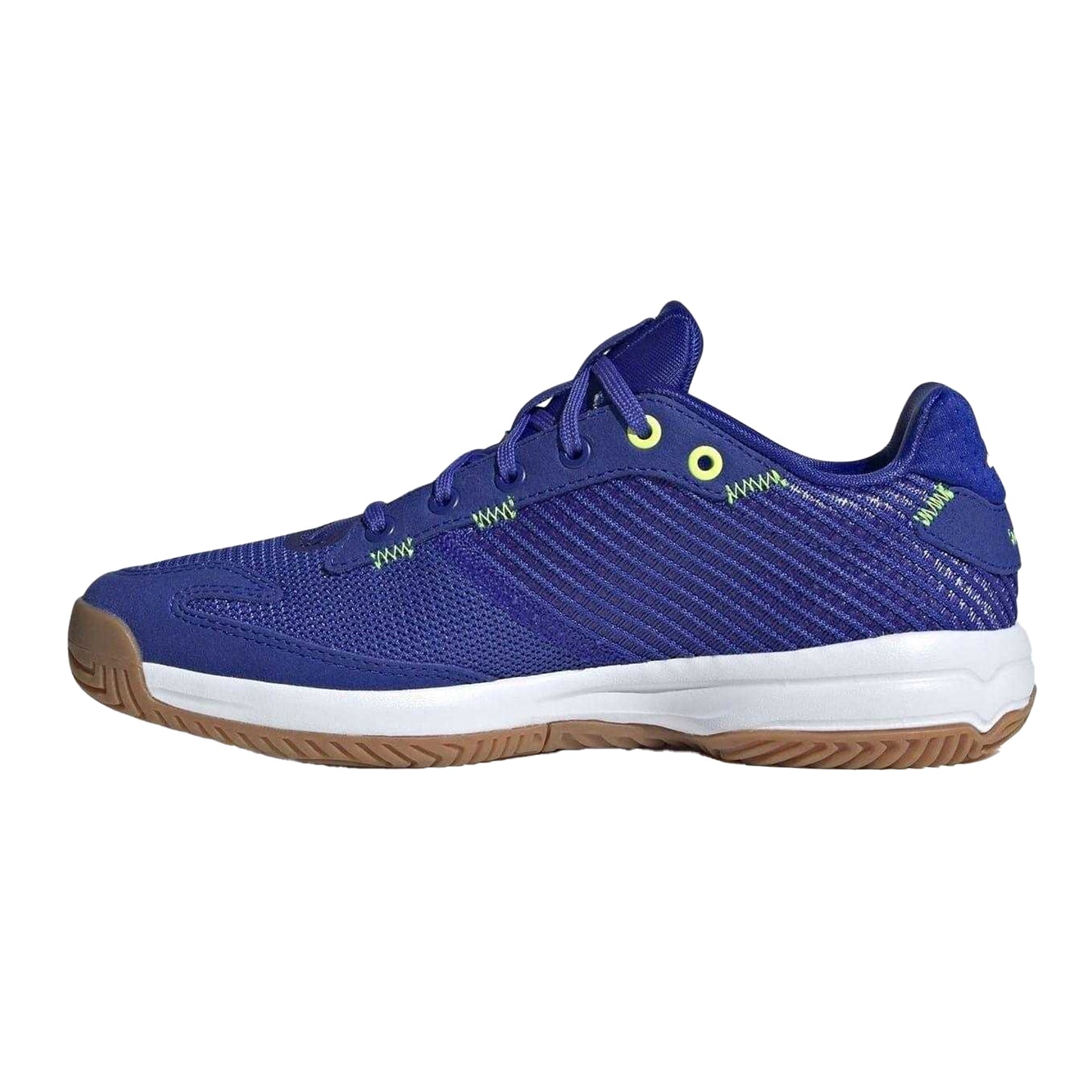 Blue-White - Side - Adidas Childrens-Kids Stabil Indoor Court Trainers