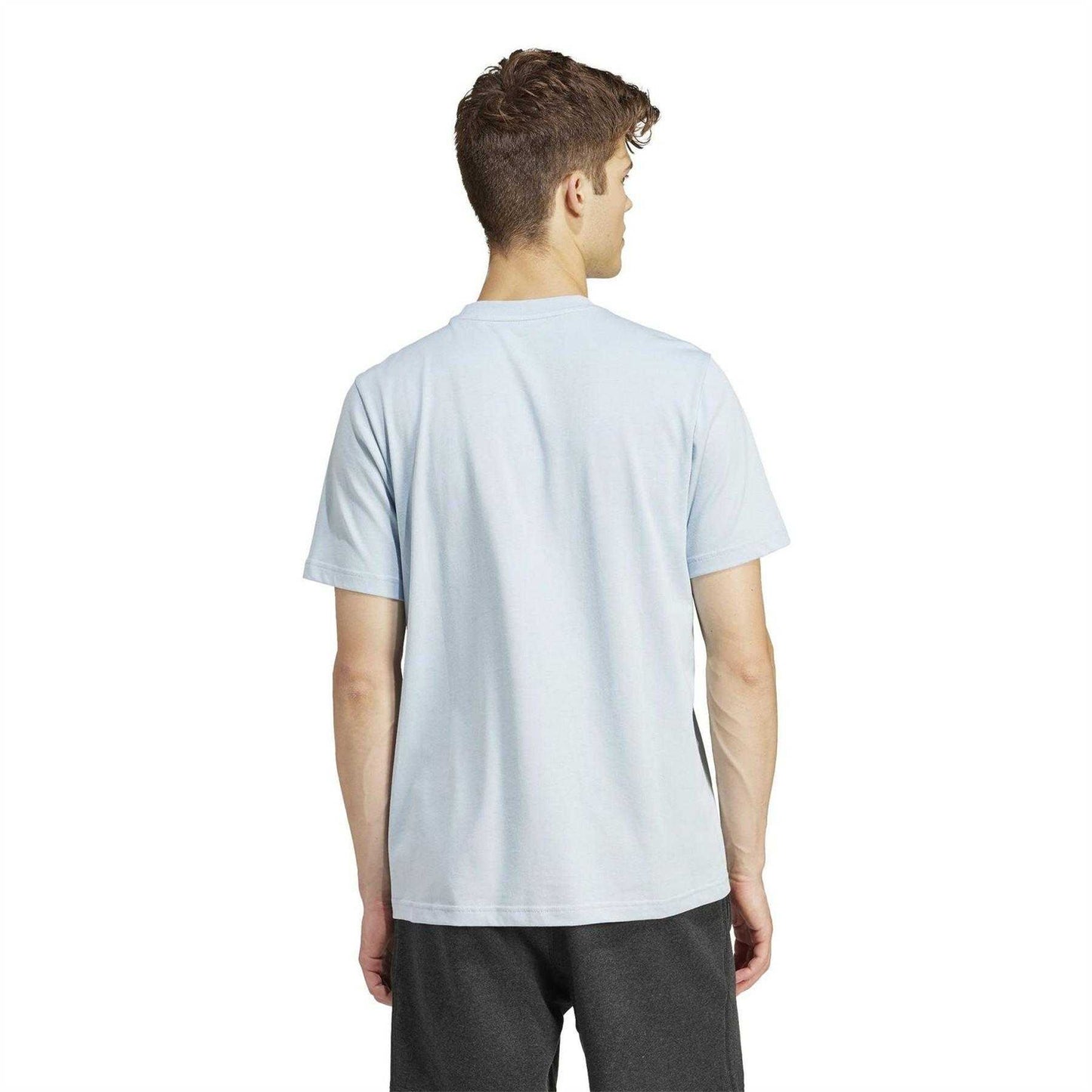 Blue - Back - Adidas Mens Logo Single Jersey T-Shirt