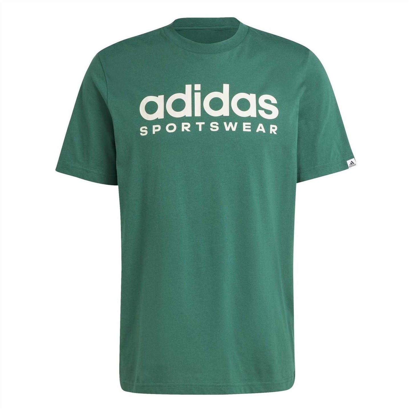 College Green - Front - Adidas Mens Logo Single Jersey T-Shirt