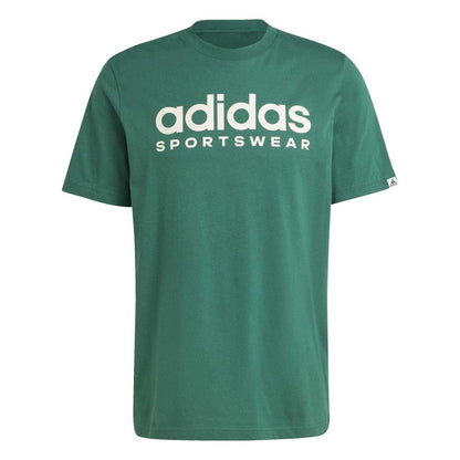 College Green - Front - Adidas Mens Logo Single Jersey T-Shirt