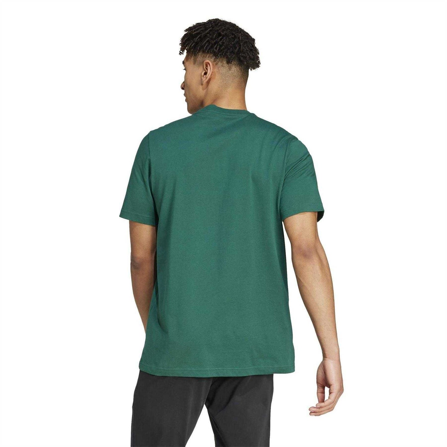 College Green - Back - Adidas Mens Logo Single Jersey T-Shirt