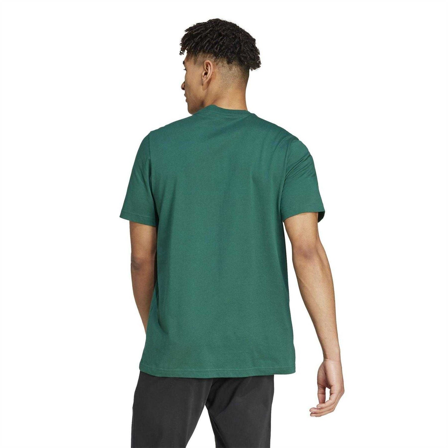 College Green - Back - Adidas Mens Logo Single Jersey T-Shirt
