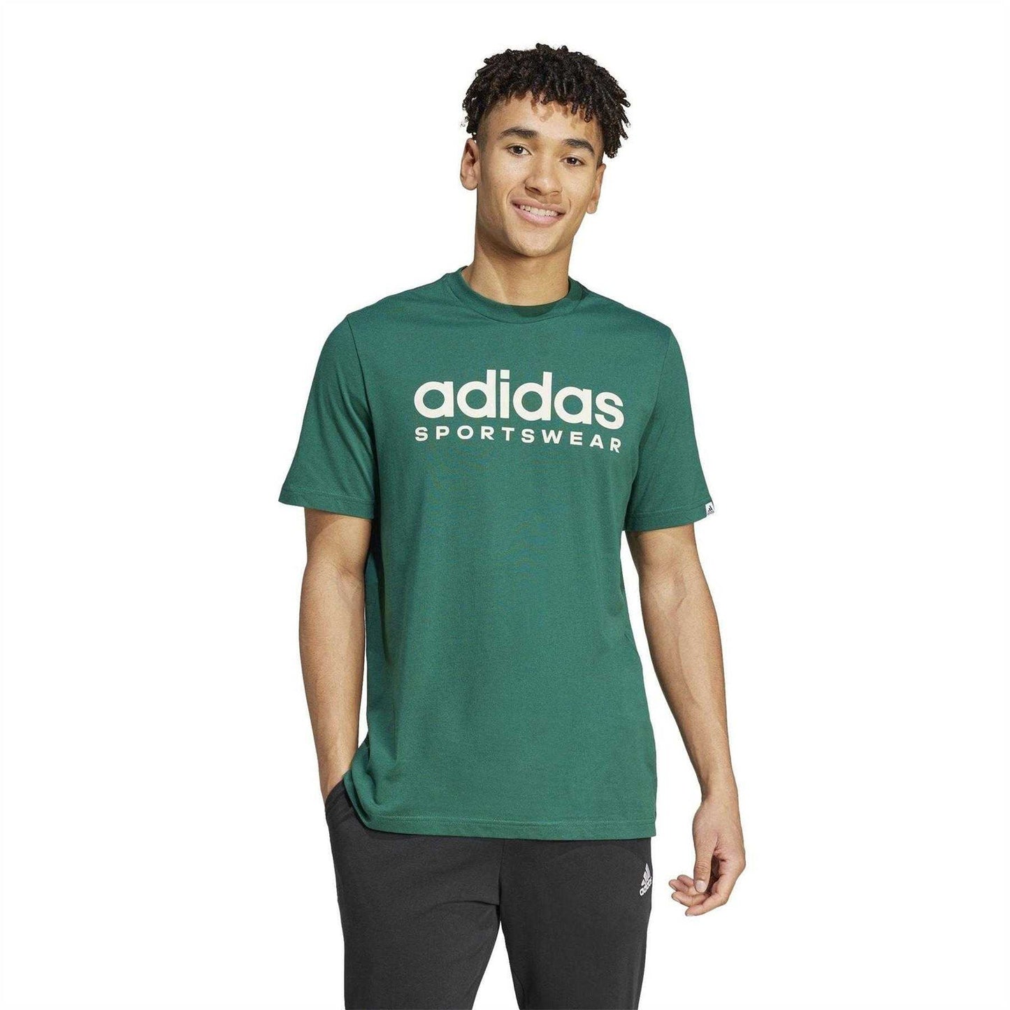 College Green - Side - Adidas Mens Logo Single Jersey T-Shirt