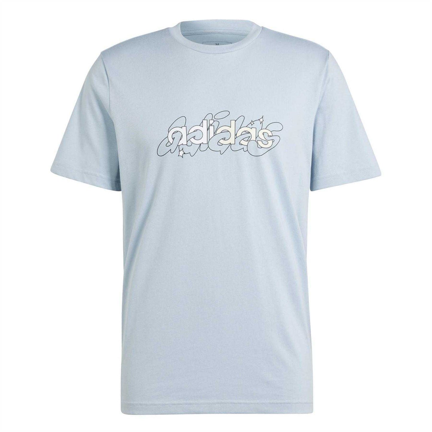 Blue - Front - Adidas Mens Logo Single Jersey T-Shirt