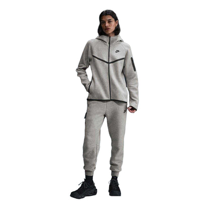 Grey-Black - Side - Nike Womens-Ladies Windrunner Fleece Full Zip Hoodie