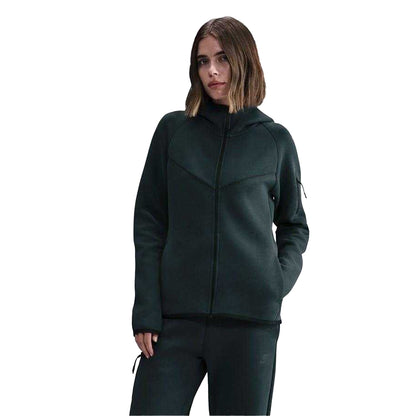 Seaweed-Black - Front - Nike Womens-Ladies Windrunner Fleece Full Zip Hoodie
