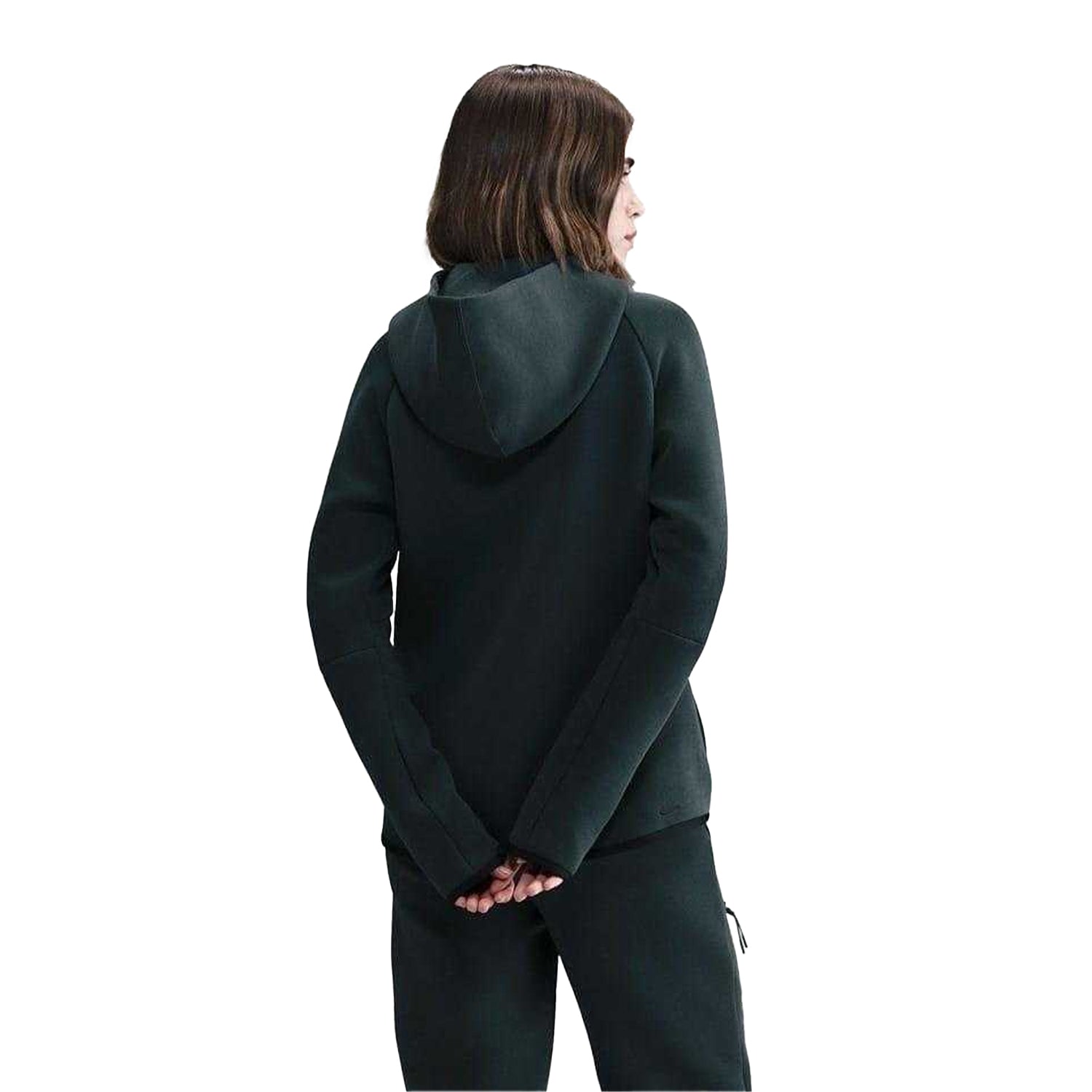 Seaweed-Black - Back - Nike Womens-Ladies Windrunner Fleece Full Zip Hoodie