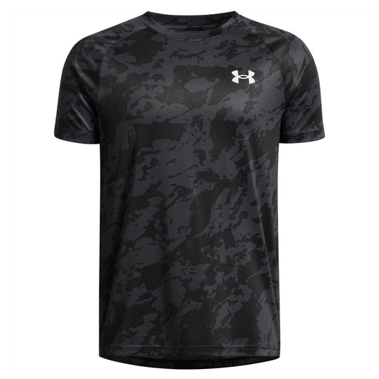 Black - Front - Under Armour Boys Tech 2.0 Camo T-Shirt