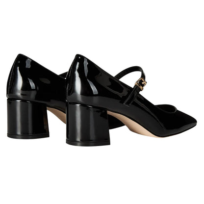 Black - Back - Dune London Womens-Ladies Ascented Block Heel Mary Janes