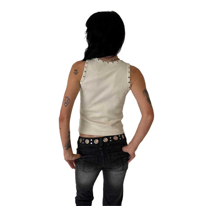 Ecru - Back - The Ragged Priest Womens-Ladies Fitted Tank Top