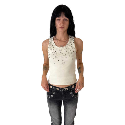 Ecru - Front - The Ragged Priest Womens-Ladies Fitted Tank Top