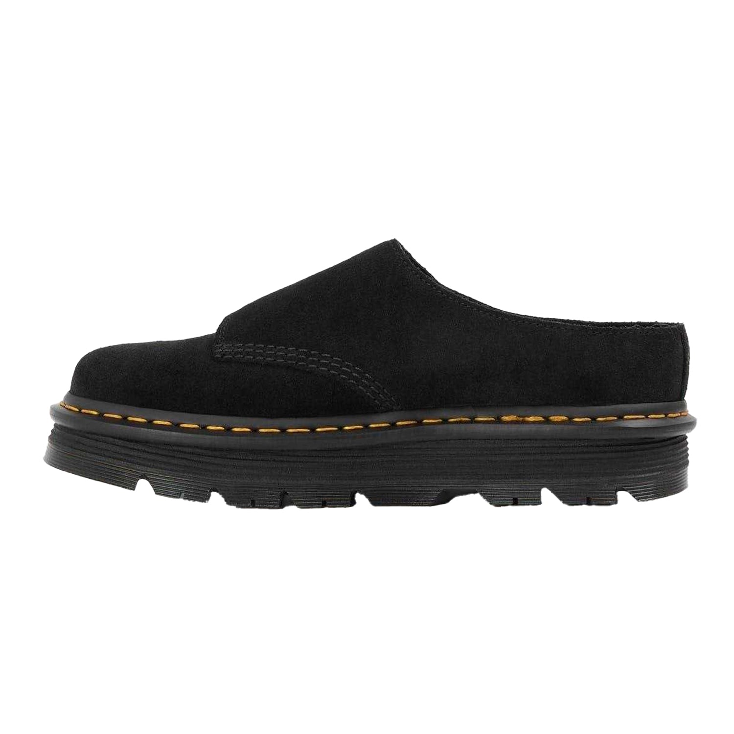 Black - Back - Dr Martens Unisex Adult Suede Platform Mules
