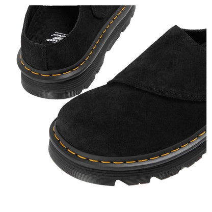 Black - Side - Dr Martens Unisex Adult Suede Platform Mules
