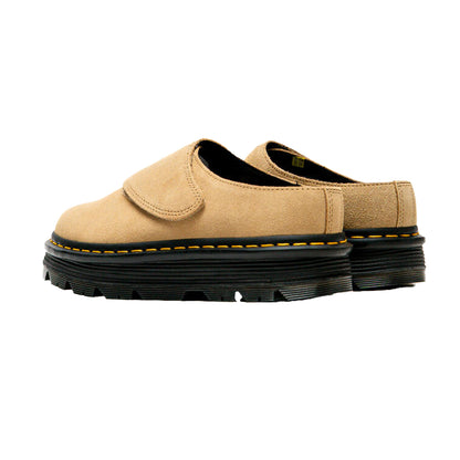 Tan - Back - Dr Martens Unisex Adult Suede Platform Mules