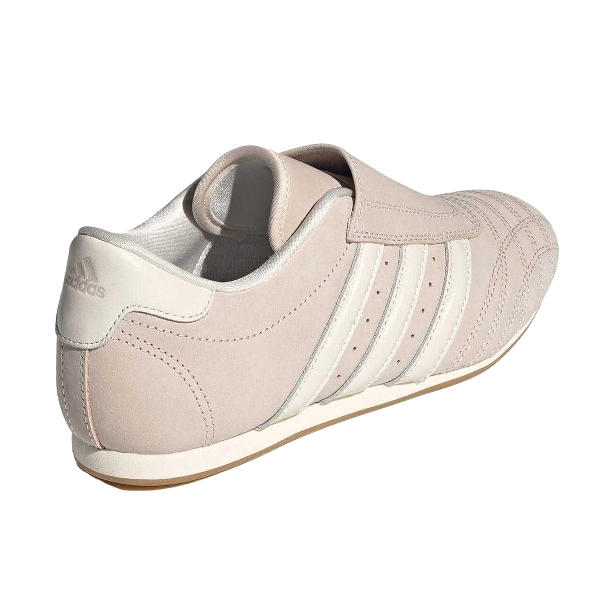 Wonder Mauve - Back - Adidas Womens-Ladies 3 Stripes Leather Flat Trainers