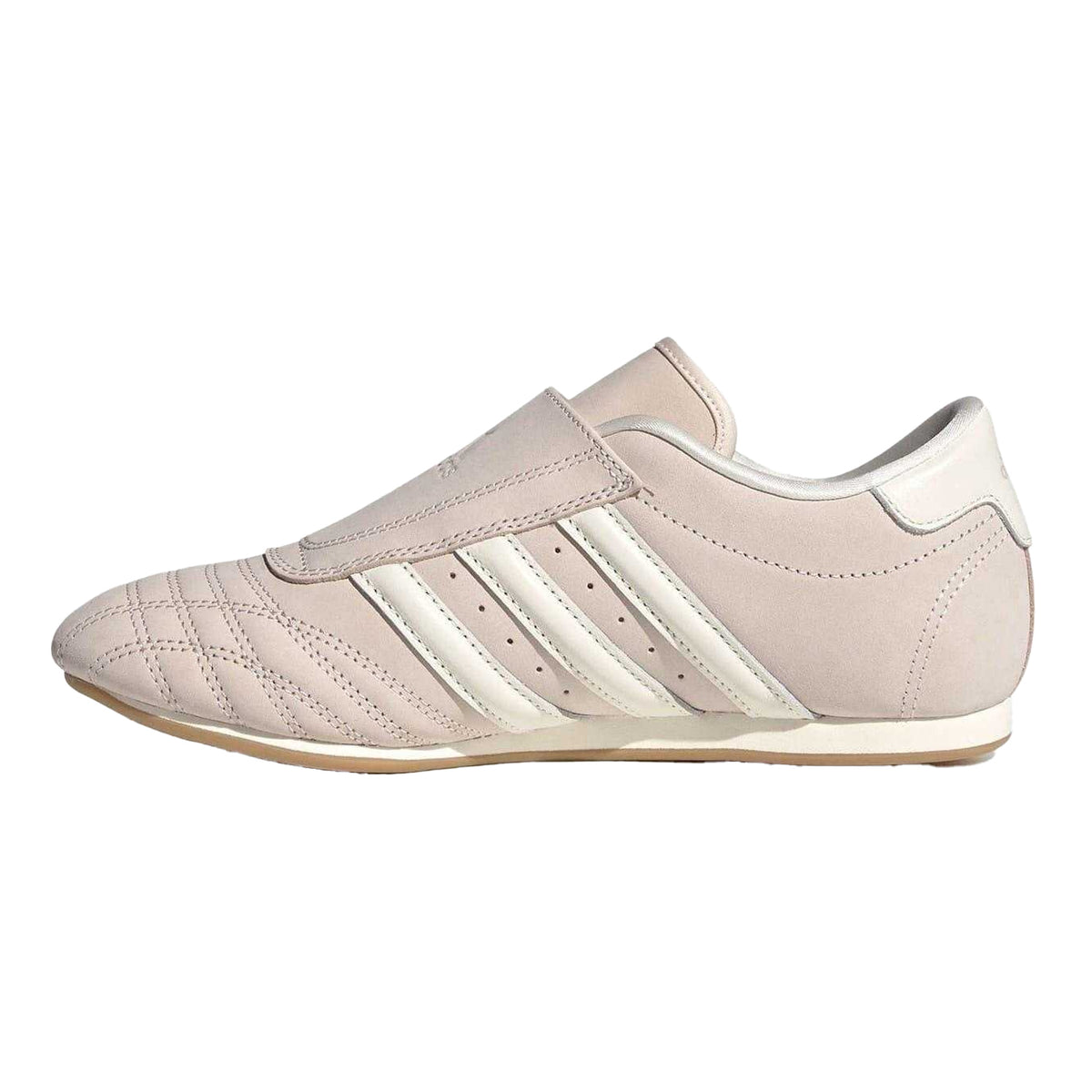 Wonder Mauve - Side - Adidas Womens-Ladies 3 Stripes Leather Flat Trainers